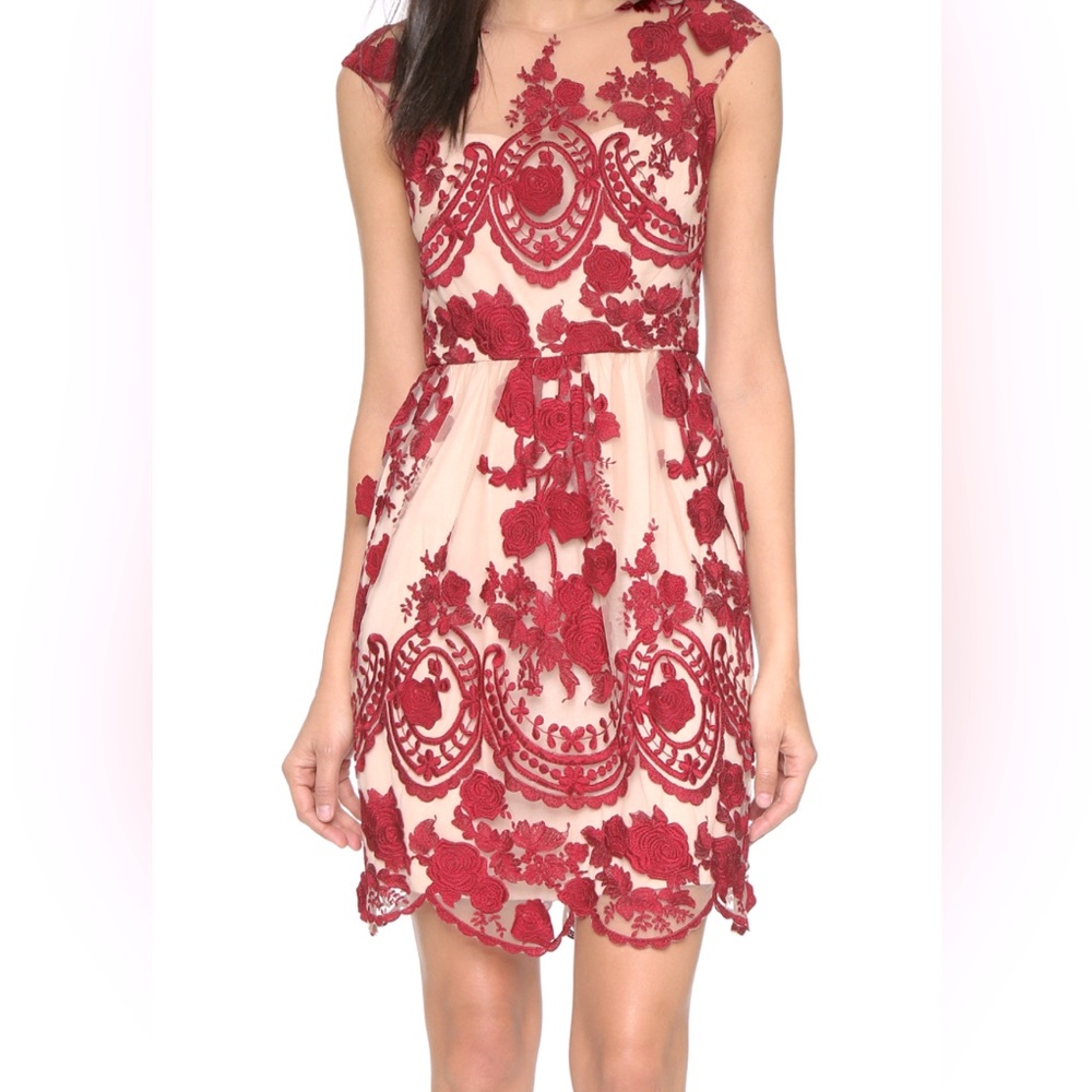 Marchesa Notte lace cocktail dress
